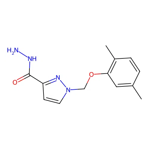 1-((2,5-Dimethylphenoxy)methyl)-1H-pyrazole-3-carbohydrazide structure