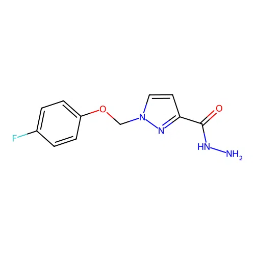1-[(4-Fluorophenoxy)methyl]pyrazole-3-carbohydrazide structure