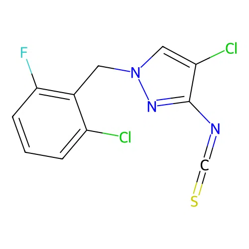 4-Chloro-1-(2-chloro-6-fluoro-benzyl)-3-isothiocyanato-1H-pyrazole structure
