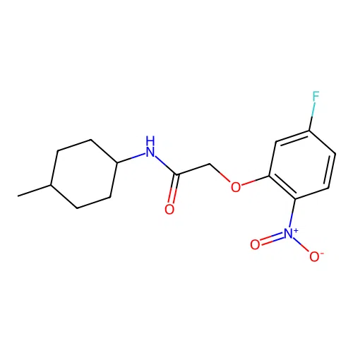 2-(5-fluoro-2-nitrophenoxy)-N-(4-methylcyclohexyl)acetamide structure