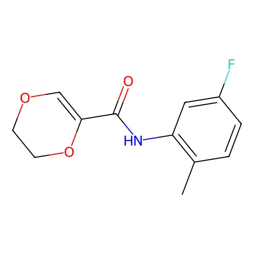 N-(5-fluoro-2-methylphenyl)-2,3-dihydro-1,4-dioxine-5-carboxamide structure