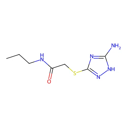2-[(5-amino-4H-1,2,4-triazol-3-yl)sulfanyl]-N-propylacetamide structure