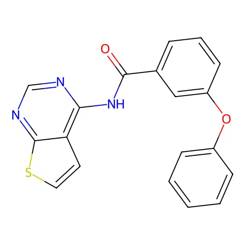 3-Phenoxy-N-{thieno[2,3-D]pyrimidin-4-YL}benzamide structure
