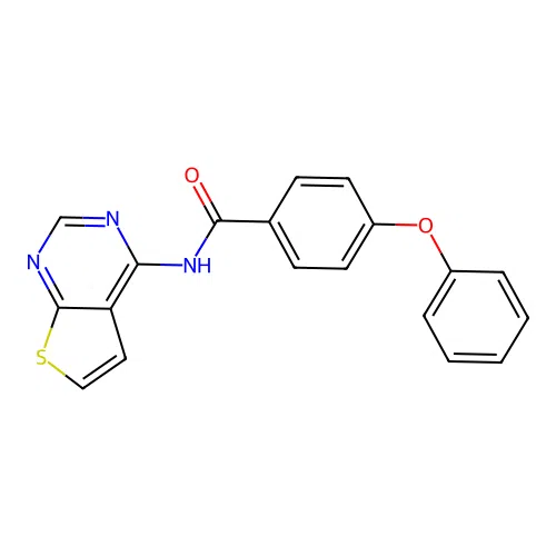 4-phenoxy-N-(thieno[2,3-d]pyrimidin-4-yl)benzamide structure