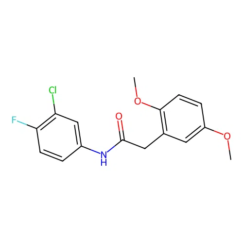 N-(3-chloro-4-fluorophenyl)-2-(2,5-dimethoxyphenyl)acetamide structure