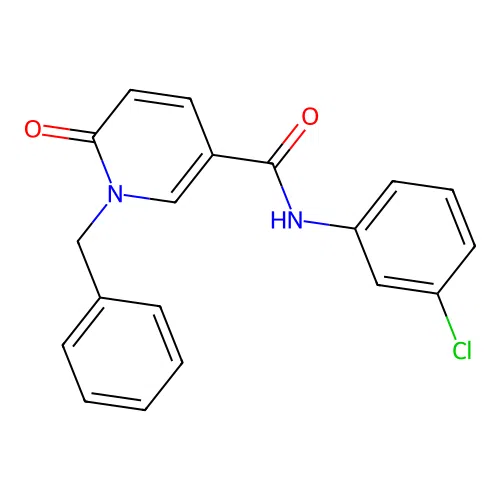 1-benzyl-N-(3-chlorophenyl)-6-oxo-1,6-dihydropyridine-3-carboxamide structure