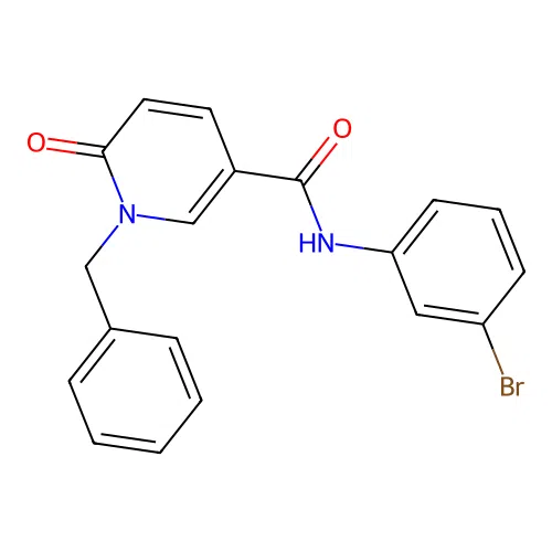 1-benzyl-N-(3-bromophenyl)-6-oxo-1,6-dihydropyridine-3-carboxamide structure