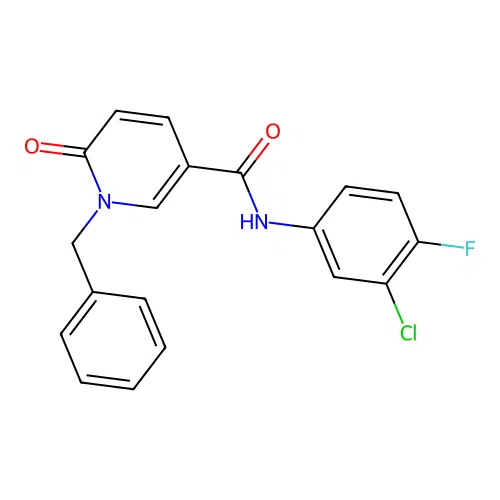 1-benzyl-N-(3-chloro-4-fluorophenyl)-6-oxo-1,6-dihydropyridine-3-carboxamide structure