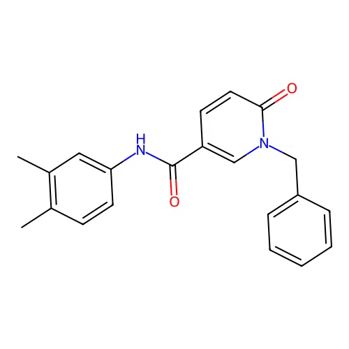 1-benzyl-N-(3,4-dimethylphenyl)-6-oxo-1,6-dihydropyridine-3-carboxamide structure