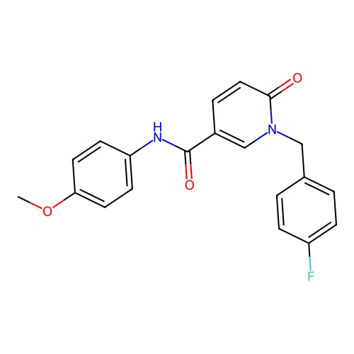 1-[(4-fluorophenyl)methyl]-N-(4-methoxyphenyl)-6-oxopyridine-3-carboxamide structure