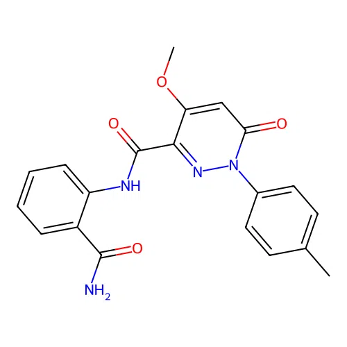 N-(2-carbamoylphenyl)-4-methoxy-1-(4-methylphenyl)-6-oxopyridazine-3-carboxamide structure