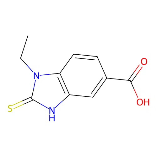 1-ethyl-2-sulfanyl-1H-1,3-benzodiazole-5-carboxylic acid structure