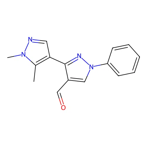 3-(1,5-Dimethylpyrazol-4-yl)-1-phenylpyrazole-4-carbaldehyde structure