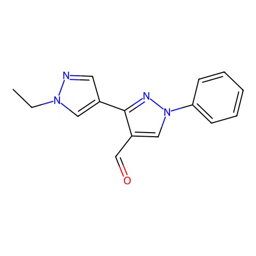 3-(1-Ethylpyrazol-4-yl)-1-phenylpyrazole-4-carbaldehyde structure