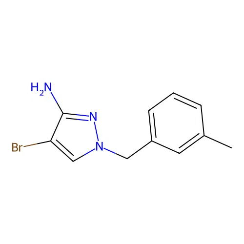 4-bromo-1-(3-methylbenzyl)-1H-pyrazol-3-amine structure