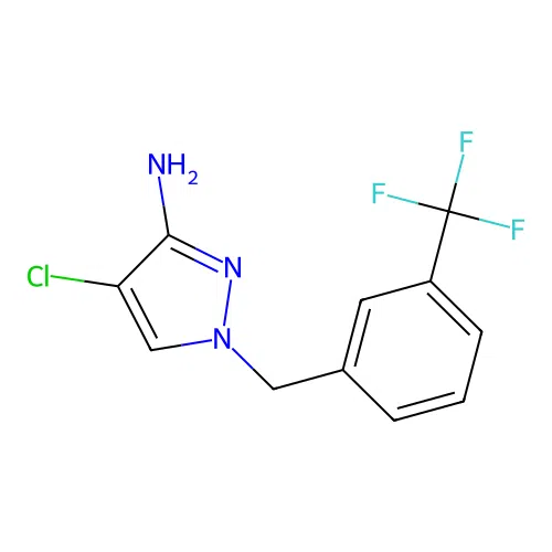 4-Chloro-1-(3-(trifluoromethyl)benzyl)-1H-pyrazol-3-amine structure