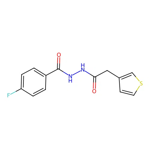 4-fluoro-N'-(2-thiophen-3-ylacetyl)benzohydrazide structure