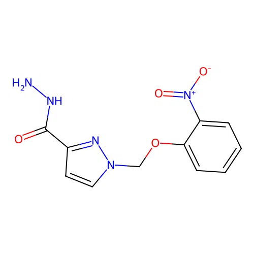 1-((2-Nitrophenoxy)methyl)-1H-pyrazole-3-carbohydrazide structure