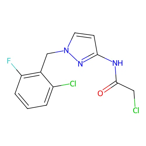 2-Chloro-N-(1-(2-chloro-6-fluorobenzyl)-1H-pyrazol-3-yl)acetamide structure