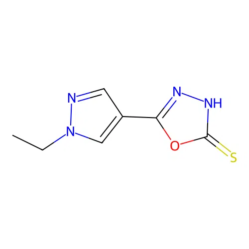 5-(1-ethyl-1H-pyrazol-4-yl)-1,3,4-oxadiazole-2-thiol structure