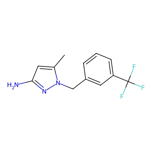 5-methyl-1-[3-(trifluoromethyl)benzyl]-1H-pyrazol-3-amine structure