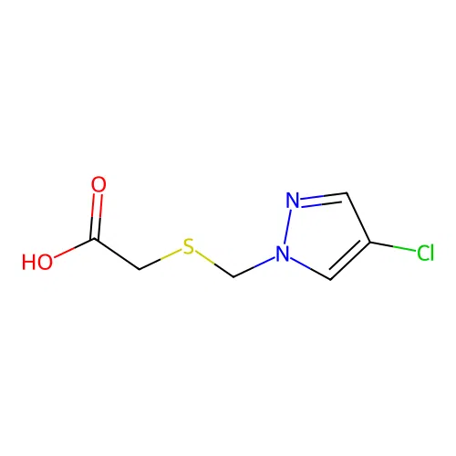 2-(((4-Chloro-1H-pyrazol-1-yl)methyl)thio)acetic acid structure