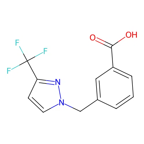 3-[[3-(Trifluoromethyl)-1H-pyrazol-1-yl]methyl]benzoic acid structure