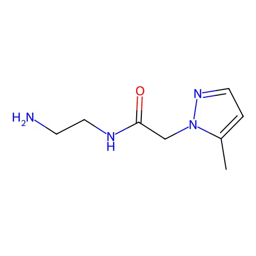 N-(2-aminoethyl)-2-(5-methyl-1H-pyrazol-1-yl)acetamide structure