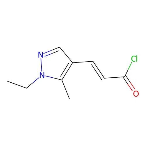 (2E)-3-(1-Ethyl-5-methyl-1H-pyrazol-4-YL)-acryloyl chloride structure