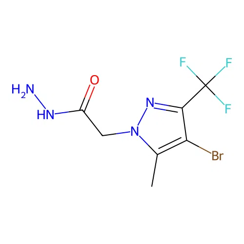 2-[4-bromo-5-methyl-3-(trifluoromethyl)-1H-pyrazol-1-yl]acetohydrazide structure