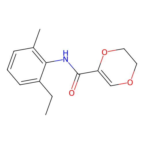 N-(2-ethyl-6-methylphenyl)-2,3-dihydro-1,4-dioxine-5-carboxamide structure