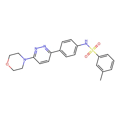 3-methyl-N-[4-(6-morpholin-4-ylpyridazin-3-yl)phenyl]benzenesulfonamide structure