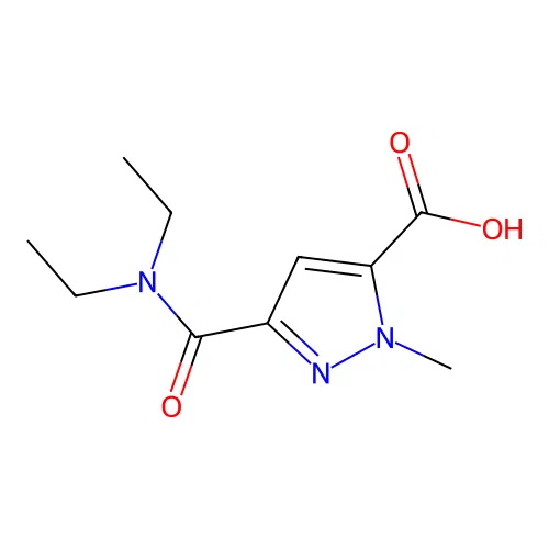 3-(diethylcarbamoyl)-1-methyl-1H-pyrazole-5-carboxylic acid structure