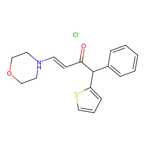 3-Buten-2-one, 4-morpholino-1-phenyl-1-(2-thienyl)-, hydrochloride structure