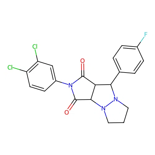 2-(3,4-dichlorophenyl)-9-(4-fluorophenyl)tetrahydro-5H-pyrazolo[1,2-a]pyrrolo[3,4-c]pyrazole-1,3(2H,3aH)-dione structure