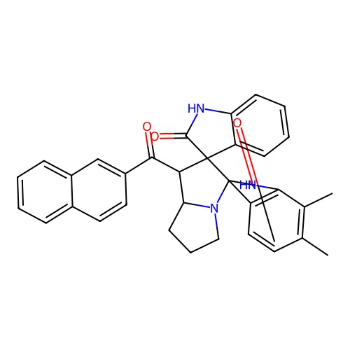 6'',7''-dimethyl-1'-[(naphthalen-2-yl)carbonyl]-1,1'',2,2'',5',6',7',7'a-octahydro-1'H-dispiro[indole-3,2'-pyrrolizine-3',3''-indole]-2,2''-dione structure