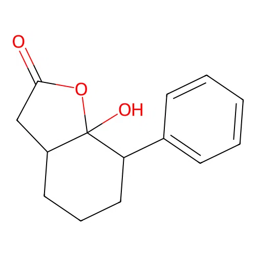 7a-Hydroxy-7-phenyl-3,3a,4,5,6,7-hexahydro-1-benzofuran-2-one structure