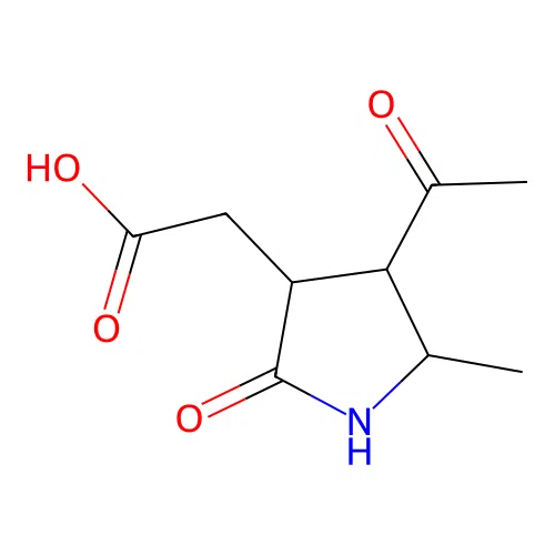 2-(4-Acetyl-5-methyl-2-oxopyrrolidin-3-yl)acetic acid structure