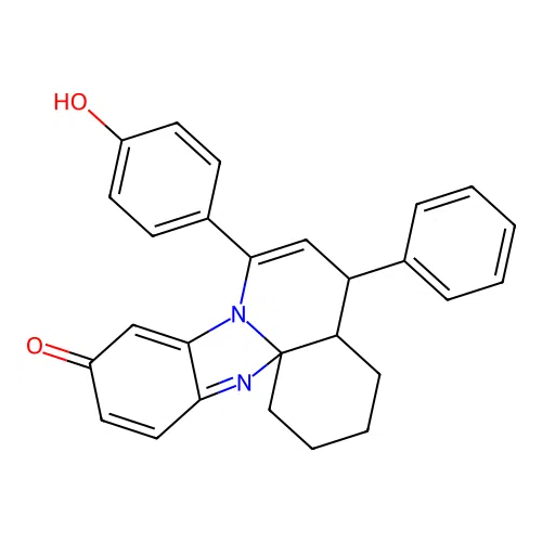 7-(4-hydroxyphenyl)-5-phenyl-3,4,4a,5-tetrahydro-1H-benzo[4,5]imidazo[2,1-j]quinolin-10(2H)-one structure