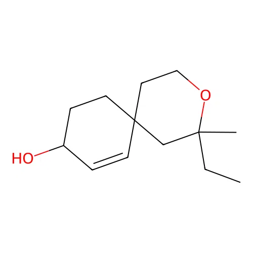 2-Ethyl-2-methyl-3-oxaspiro[5.5]undec-7-EN-9-OL structure