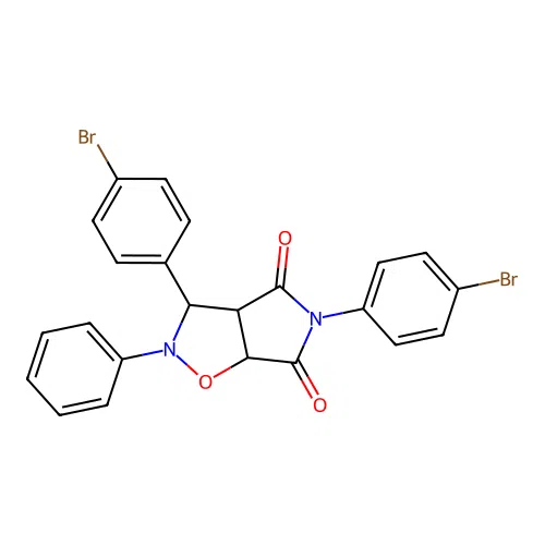 3,5-bis(4-bromophenyl)-2-phenyl-3a,6a-dihydro-3H-pyrrolo[3,4-d][1,2]oxazole-4,6-dione structure