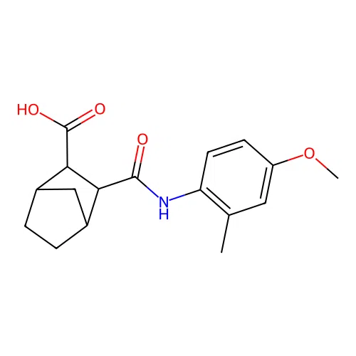 3-[(4-Methoxy-2-methylphenyl)carbamoyl]bicyclo[2.2.1]heptane-2-carboxylic acid structure