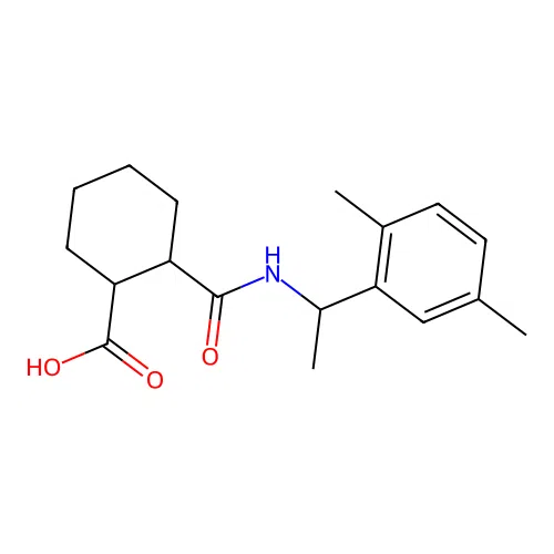 2-{[1-(2,5-Dimethylphenyl)ethyl]carbamoyl}cyclohexanecarboxylic acid structure