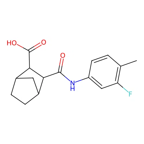 3-[(3-Fluoro-4-methylphenyl)carbamoyl]bicyclo[2.2.1]heptane-2-carboxylic acid structure