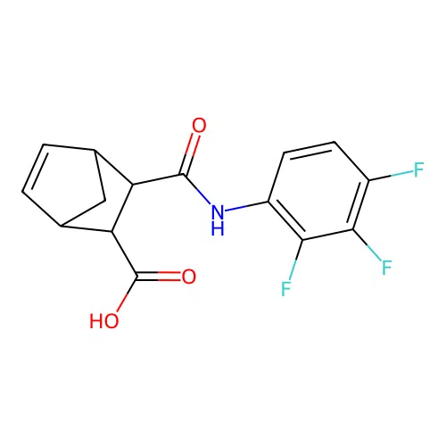 2-[(2,3,4-Trifluorophenyl)carbamoyl]bicyclo[2.2.1]hept-5-ene-3-carboxylic acid structure