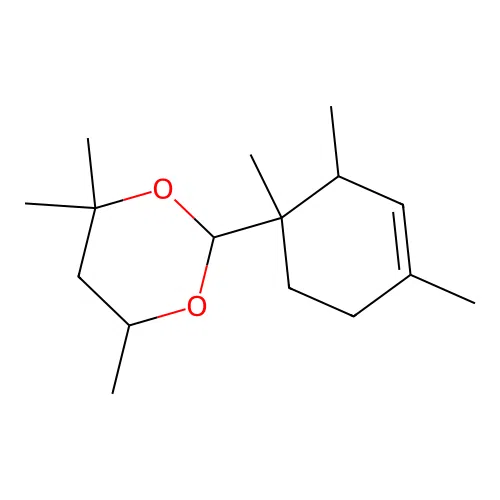 4,4,6-Trimethyl-2-(1,2,4-trimethylcyclohex-3-en-1-yl)-1,3-dioxane structure