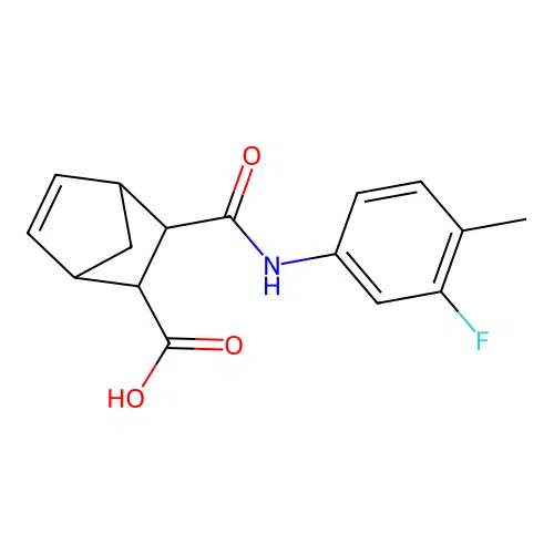 3-((3-Fluoro-4-methylphenyl)carbamoyl)bicyclo[2.2.1]hept-5-ene-2-carboxylic acid structure