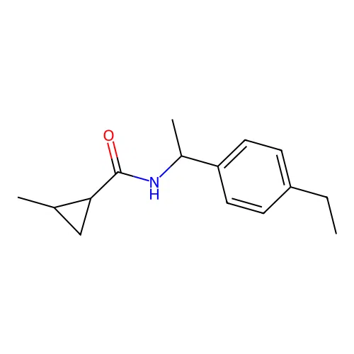 N-[1-(4-ethylphenyl)ethyl]-2-methylcyclopropane-1-carboxamide structure