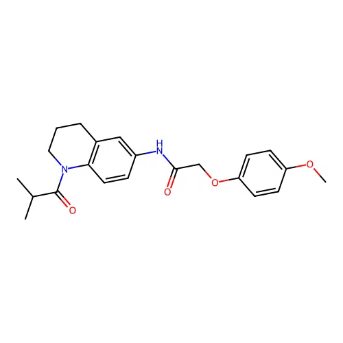 N-(1-isobutyryl-1,2,3,4-tetrahydroquinolin-6-yl)-2-(4-methoxyphenoxy)acetamide structure