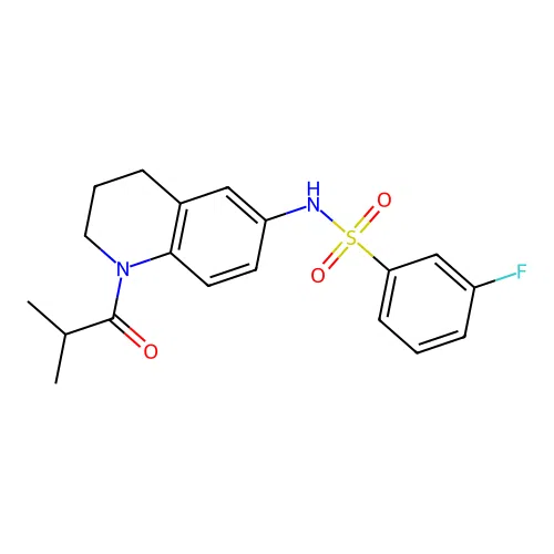 3-fluoro-N-(1-isobutyryl-1,2,3,4-tetrahydroquinolin-6-yl)benzenesulfonamide structure